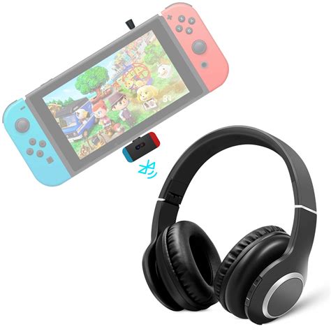 Bluetooth Gaming Headset for Nintendo Switch, Golvery Wireless Bluetooth Headphones w/USB C Transmitter for PC Laptop PS4, Plug & Play, Noise Cancelling Mic, Low Latency, Chat & Music, Easy to Mute