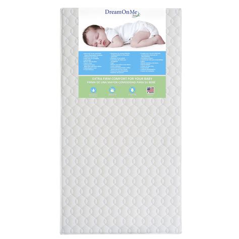 Dream On Me 2-In-1 Breathable Two-Sided Pocket Coil Portable Crib Mattress, White