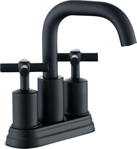 Black Friday 🔥 Duttao DF-4303CCH-MT 4 Inch 2 Handle Bathroom Sink Faucet with Push up PoP-up Drain, Meets UPC, IPC, NSF61-9, NSF 372, WaterSense Certified,Matte Black Finish