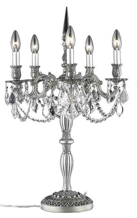 Elegant Lighting 9205TL18PW/RC Rosalia Collection 5-Light Pewter Fix with Clear Royal Cut Crystal
