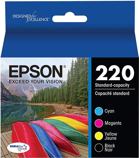 Epson T220120-BCS DURABrite Ultra Black & Color Combo Pack Standard Capacity -Cartridge -Ink (WF-2760, WF-2750, WF-2660, WF-2650, WF-2630, XP-424, XP-420, XP-320),Black and Color Combo Pack