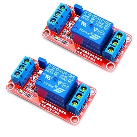 HiLetgo 2pcs DC 24V 1 Channel Relay Module with OPTO Isolation Support High or Low Level Triggle
