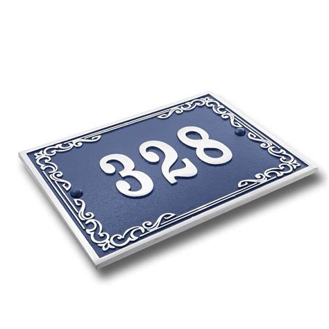 House Number Address Plaque Vintage Style. Cast Metal Personalised Yard Or Mailbox Sign In Blue With Oodles Of Number And Letter Options. Handmade In England By The Metal Foundry Just For You
