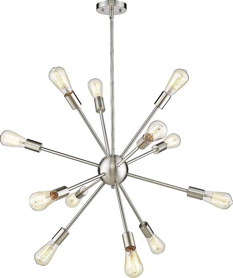 JAZAVA Industrial Sputnik Chandelier Light Fixture, 12-Lights Modern Chandelier for Bedroom, Adjustable Ceiling Light Fixture, Adjustable Swing Arms, Black and Rose Gold Finish