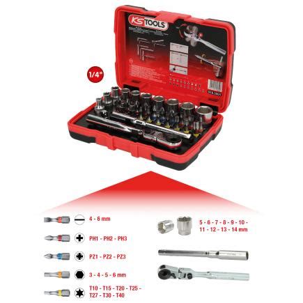 Exclusive KS TOOLS 1/4" Socket Set, 33 pcs