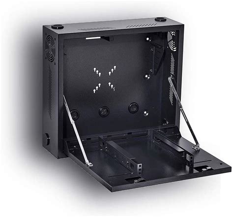 Kenuco Heavy Duty 16 Gauge DVR Security Lockbox with Fan (Black 24'' x 21'' x 7'')