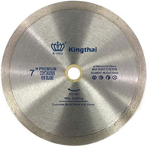 Exclusive Special Kingthai 14 Inch Continuous Rim Diamond Saw Blade for Cutting Porcelain Tiles Ceramic,Wet Cutting,7/8"-5/8" Arbor