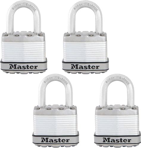 Exclusive Master Lock M1XQ Magnum Heavy Duty Padlock with Key, 4 Pack Keyed-Alike