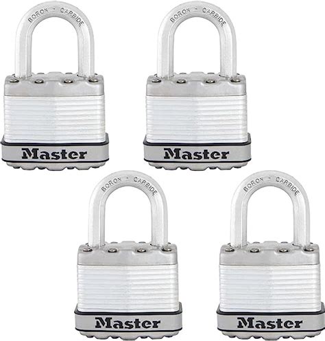 Exclusive Master Lock M1XQ Magnum Heavy Duty Padlock with Key, 4 Pack Keyed-Alike