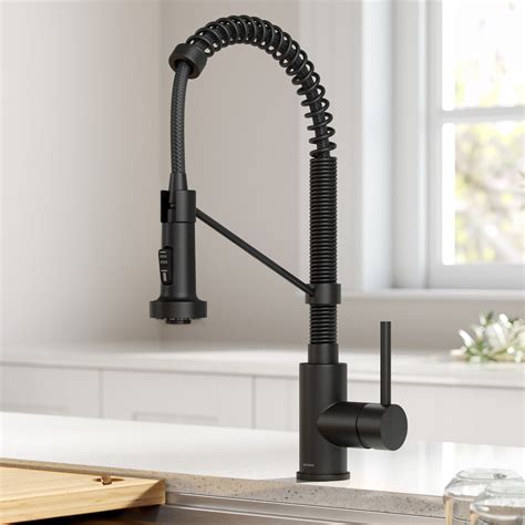 Matte Black Kitchen Faucet with Pull Down Sprayer, Single Handle Faucet for Kitchen Sink, High Arc Kitchen Faucets with Deck Plate, 3 Spray Modes Pull Out Kitchen Sink Faucet, 1 or 3 Hole Install