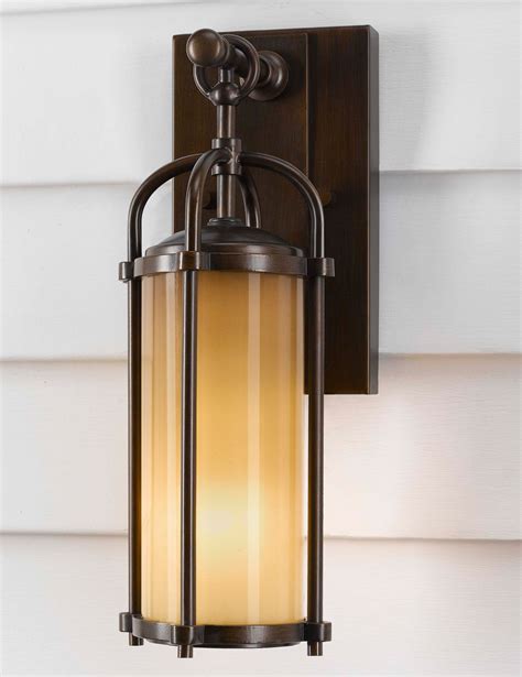 Murray Feiss Lighting OL7600HTBZ Dakota - One Light Outdor Wall Bracket in Transitional Style - 4.75 Inches Wide by 13.25 Inches High, Heritage Bronze Finish with Aged Oak Glass
