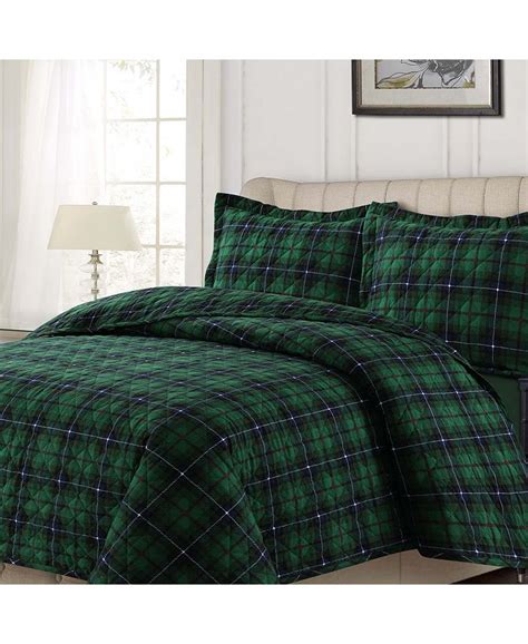 Tribeca Living CAPL170QUILKIDG Quilt Sets, King, Cambridge Plaid