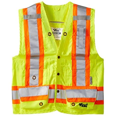Lowest Price Viking Surveyor Hi-Vis Safety Vest with U Configuration 4" Reflective Tape, Green, X-Large