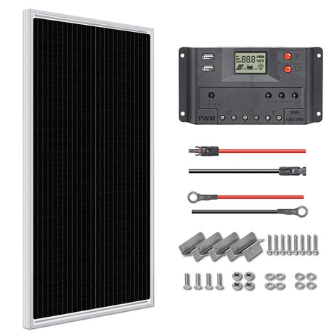 70% Off Discount WEIZE 100 Watt 12 Volt Solar Panel, High Efficiency Monocrystalline PV Module for Home, Camping, Boat, Caravan, RV and Other Off Grid Applications