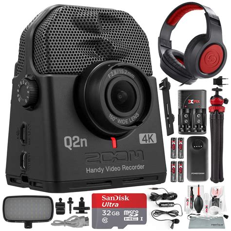 Zoom Q2n-4K Handy Digital Multitrack Video Recorder with 32GB Deluxe Accessory Bundle